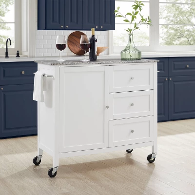 Soren Granite Top Kitchen Island/Cart Gray/White - Crosley 1 Soren Granite Top Kitchen Island/Cart Gray/White - Crosley