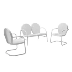 Griffith 3pc Outdoor Seating Set - White - Crosley -Cheap Crosley Store GUEST 3a8670c0 64f6 4b3f 8b9c 11d0f27ee878