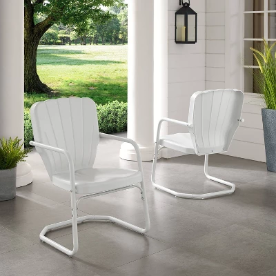 Ridgeland 2pk Outdoor Chairs - White - Crosley 1 Ridgeland 2pk Outdoor Chairs - White - Crosley