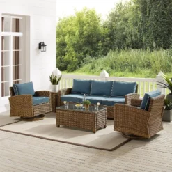 Crosley 5pc Bradenton Steel Outdoor Patio Conversation Furniture Set