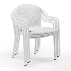 Palm Harbor 4pk Outdoor Wicker Stackable Chairs - White - Crosley -Cheap Crosley Store GUEST 3d96665c 9ee4 46da 9ec4 ce64c1b214a5
