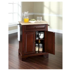 LaFayette Natural Wood Top Portable Kitchen Island - Vintage Mahogany - Crosley -Cheap Crosley Store GUEST 3f59a8c1 3741 4f24 a4bd 26fc1a16fdb6