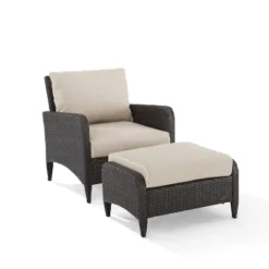 Kiawah 2pc Wicker Patio Chair With Ottoman Seating Set - Crosley -Cheap Crosley Store GUEST 40619423 423d 4978 823f 917ac0a233cd