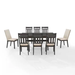 9pc Hayden Extendable Dining Set With 6 Slat Back Chairs And 2 Upholstered Chairs Slate - Crosley -Cheap Crosley Store GUEST 414cac31 2d65 4fa6 b26c 4f8ae9123c74