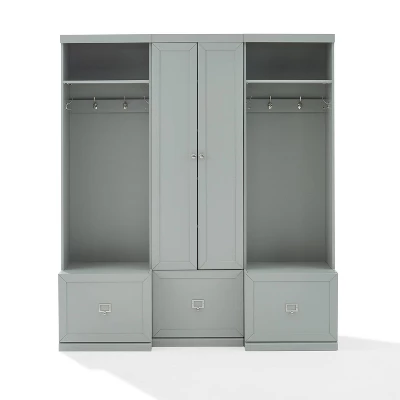 3pc Harper Entryway Set With Pantry Closet And 2 Hall Trees Gray - Crosley 6 3pc Harper Entryway Set With Pantry Closet And 2 Hall Trees Gray - Crosley - Image 6
