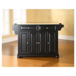 Alexandria Natural Wood Top Kitchen Island - Black - Crosley -Cheap Crosley Store GUEST 430841c4 b13e 4008 9246 f94d34b93494