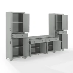 3pc Tara Entertainment Set With Closed Storage Distressed Gray - Crosley -Cheap Crosley Store GUEST 4320cc2d b216 4aaf a358 c0548d529614 1