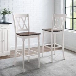 Set Of 2 Shelby Barstools Distressed White - Crosley -Cheap Crosley Store GUEST 43667a57 7412 428d 9973 d84c6d062e66