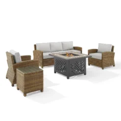 Bradenton 5pc Outdoor Wicker Conversation Set With Fire Table - Crosley -Cheap Crosley Store GUEST 43d6a240 8422 4575 943d 76ab4475f0ae