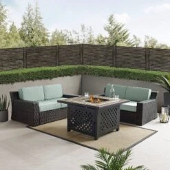 Beaufort 3 Pc Outdoor Wicker Conversation Set - 2 Loveseats With Fire Table - Mist/Brown - Crosley 10 Beaufort 3 Pc Outdoor Wicker Conversation Set - 2 Loveseats With Fire Table - Mist/Brown - Crosley -Cheap Crosley Store GUEST 43f8e0be 0422 4054 ac0d 7d309b94709a