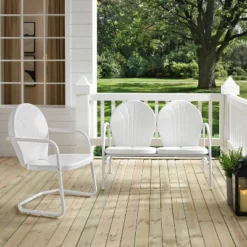 Griffith 2pc Outdoor Seating Set - White - Crosley -Cheap Crosley Store GUEST 444497d6 a239 4166 a7e4 cfdd745ee500