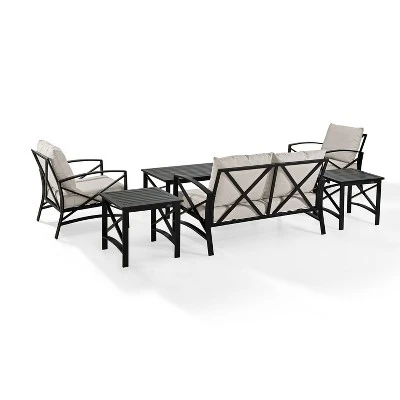 6pc Kaplan Outdoor Seating Set Oatmeal - Crosley 2 6pc Kaplan Outdoor Seating Set Oatmeal - Crosley - Image 2
