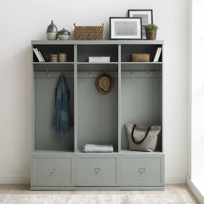 3pc Harper Entryway Set With 3 Hall Trees Gray - Crosley 3 3pc Harper Entryway Set With 3 Hall Trees Gray - Crosley - Image 3