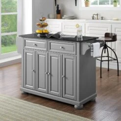 Alexandria Kitchen Island With Granite Top Vintage Gray/Black - Crosley -Cheap Crosley Store GUEST 4511a323 fc1f 4910 9fbd 0ac4c8290856