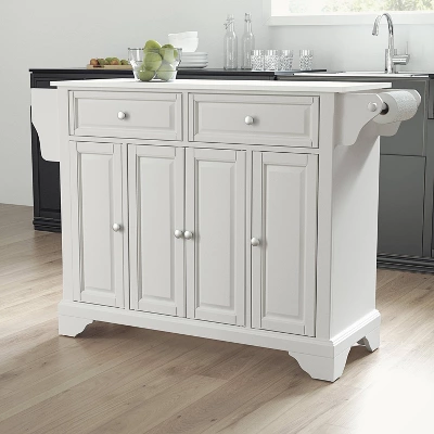 Lafayette Granite White Top Full Size Kitchen Island/Cart White - Crosley 1 Lafayette Granite White Top Full Size Kitchen Island/Cart White - Crosley