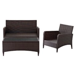 Kiawah 3 Piece Outdoor Wicker Seating Set Sangria - Crosley -Cheap Crosley Store GUEST 454f447d 71cc 4a22 806d 7266f8d9a384