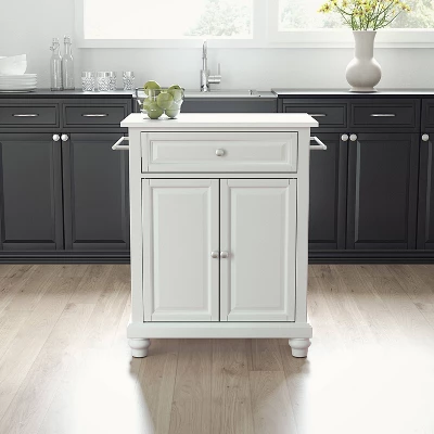 Cambridge Stone Top Portable Kitchen Island/Cart White - Crosley 2 Cambridge Stone Top Portable Kitchen Island/Cart White - Crosley - Image 2