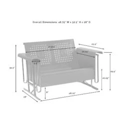 Bates Outdoor Loveseat Glider - White - Crosley -Cheap Crosley Store GUEST 45dc53ee 8cdf 42d1 bc95 0b21895a353e