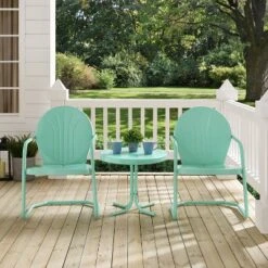 Griffith 3pc Outdoor Conversation Set - Aqua - Crosley -Cheap Crosley Store GUEST 46058348 dd55 4d2d 9d98 5d27d8e6cb8e