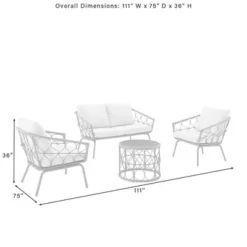 Juniper 4pc Outdoor Wicker Conversation Set - Cream/Natural -Crosley -Cheap Crosley Store GUEST 4758487a 3320 4f91 ab72 c3ed738c6ed6