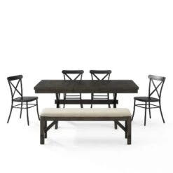 6pc Hayden Extendable Dining Set With Camille Chairs Matte Black/Slate - Crosley 21 6pc Hayden Extendable Dining Set With Camille Chairs Matte Black/Slate - Crosley -Cheap Crosley Store GUEST 4772bdcb 9ba5 4fca 83af 4fcfbc9c9694
