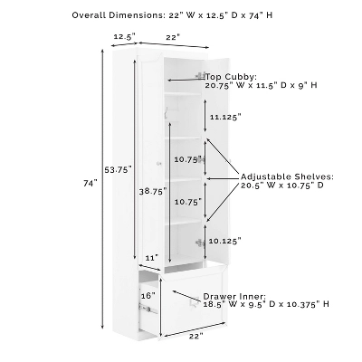 Harper Convertible Pantry Closet Gray - Crosley 13 Harper Convertible Pantry Closet Gray - Crosley - Image 13