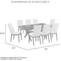 9pc Hayden Extendable Dining Set With 8 Upholstered Chairs Slate - Crosley -Cheap Crosley Store GUEST 4a0f7cdd e372 40a1 89ec 9bd405d54497