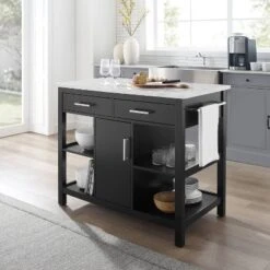 Audrey Faux Marble Top Kitchen Island Black - Crosley -Cheap Crosley Store GUEST 4a900ad3 8faf 4e90 ba40 ed02a305f5f5