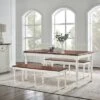3pc Shelby Dining Set Distressed White - Crosley
