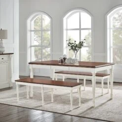 3pc Shelby Dining Set Distressed White - Crosley