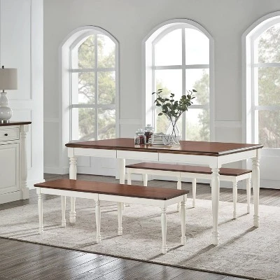3pc Shelby Dining Set Distressed White - Crosley 1 3pc Shelby Dining Set Distressed White - Crosley