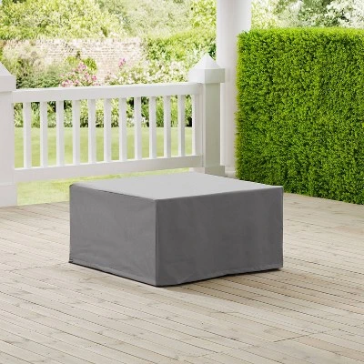 Outdoor Square Table & Ottoman Furniture Cover - Gray - Crosley 2 Outdoor Square Table & Ottoman Furniture Cover - Gray - Crosley - Image 2