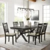Hayden 7pc Extendable Dining Set With 6 Slat Back Chairs Slate - Crosley