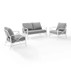 3pc Kaplan Outdoor Steel Conversation Set Gray/White - Crosley 9 3pc Kaplan Outdoor Steel Conversation Set Gray/White - Crosley -Cheap Crosley Store GUEST 4ed980cb eecd 4e14 9369 04f7edc9ed22