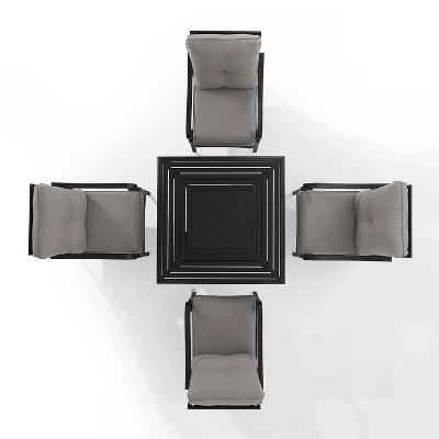 5pc Dahlia Outdoor Steel Fire Pit Set Taupe/Matte Black - Crosley 8 5pc Dahlia Outdoor Steel Fire Pit Set Taupe/Matte Black - Crosley - Image 8