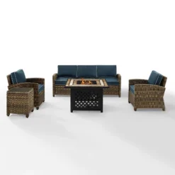 Bradenton 5pc Outdoor Wicker Conversation Set With Fire Table - Crosley -Cheap Crosley Store GUEST 50344318 1841 4d7a b103 7adaa8e0403d