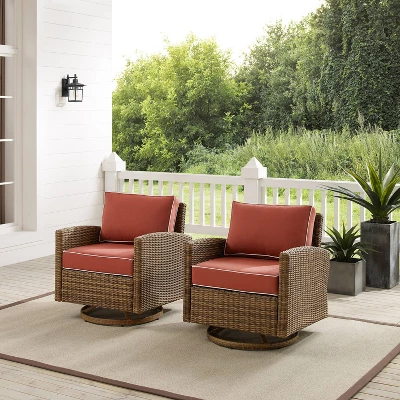 2pk Bradenton Steel Outdoor Swivel Rocking Chairs - Crosley 1 2pk Bradenton Steel Outdoor Swivel Rocking Chairs - Crosley