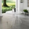 Griffith 40" Outdoor Round Dining Table - White Satin - Crosley