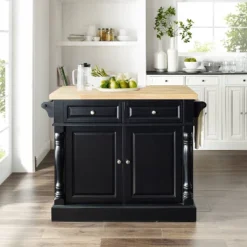 Oxford Butcher Block Kitchen Island Black - Crosley -Cheap Crosley Store GUEST 51502292 700a 4a33 b7d5 3d2b57aa18ed