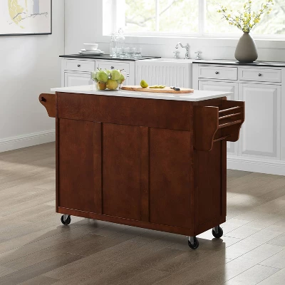 Eleanor Granite Top Kitchen Cart Mahogany - Crosley 4 Eleanor Granite Top Kitchen Cart Mahogany - Crosley - Image 4