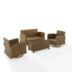 4pc Bradenton Outdoor Steel Conversation Set - Crosley -Cheap Crosley Store GUEST 53340e10 fcbf 4a33 abd7 5a387ac883ec