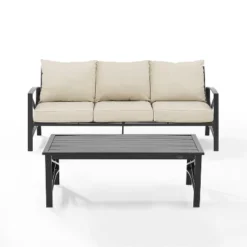 Kaplan 2pc Outdoor Sofa Set - Oatmeal - Crosley