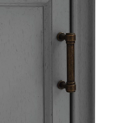 3pc Tara Entryway Set - Hall Tree And 2 Linen Cabinets Distressed Gray - Crosley 10 3pc Tara Entryway Set - Hall Tree And 2 Linen Cabinets Distressed Gray - Crosley - Image 10