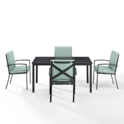 Kaplan 5pc Outdoor Dining Set With Arm Chairs Mist/Oil Rubbed Bronze - Crosley