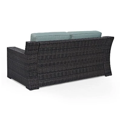 Beaufort Outdoor Wicker Loveseat - Mist - Crosley 9 Beaufort Outdoor Wicker Loveseat - Mist - Crosley - Image 9
