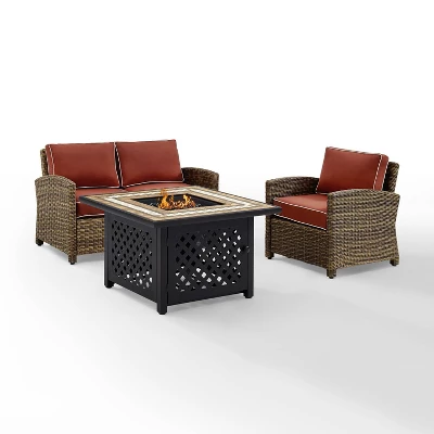 3pc Bradenton Outdoor Steel Fire Pit Set Sangria/Weathered Brown - Crosley 6 3pc Bradenton Outdoor Steel Fire Pit Set Sangria/Weathered Brown - Crosley - Image 6