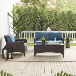 Kiawah 3pc Outdoor Wicker Conversation Set Blue - Crosley 16 Kiawah 3pc Outdoor Wicker Conversation Set Blue - Crosley -Cheap Crosley Store GUEST 57d6ff22 c1b6 4f2b a951 6ba6143c0523