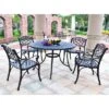 Sedona 46" 5pc Outdoor Dining Set With Armchairs - Black - Crosley