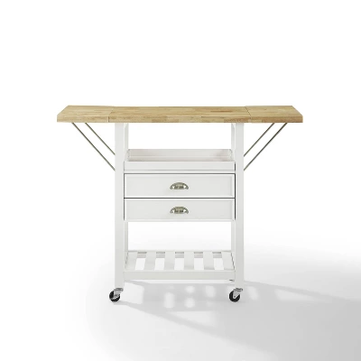 Bristol Double Drop Leaf Kitchen Cart White - Crosley 2 Bristol Double Drop Leaf Kitchen Cart White - Crosley - Image 2