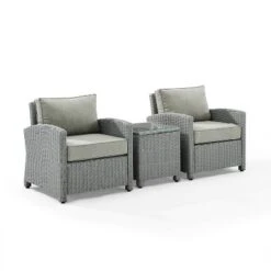 3pc Bradenton Outdoor Steel Arm Chairs Gray - Crosley -Cheap Crosley Store GUEST 59a649c8 05da 481a a55f c0c7584d2a5f